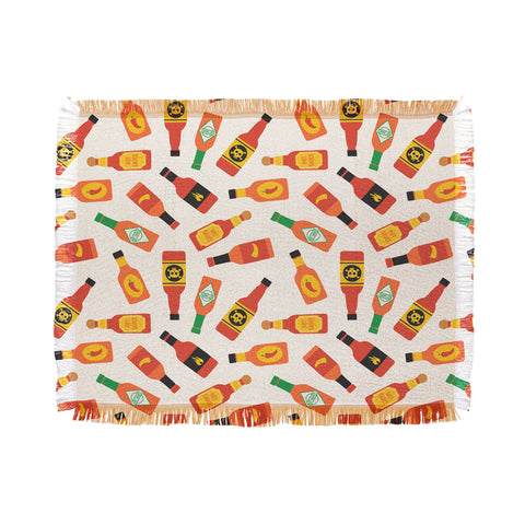Little Arrow Design Co hot sauce bottles on cream Throw Blanket