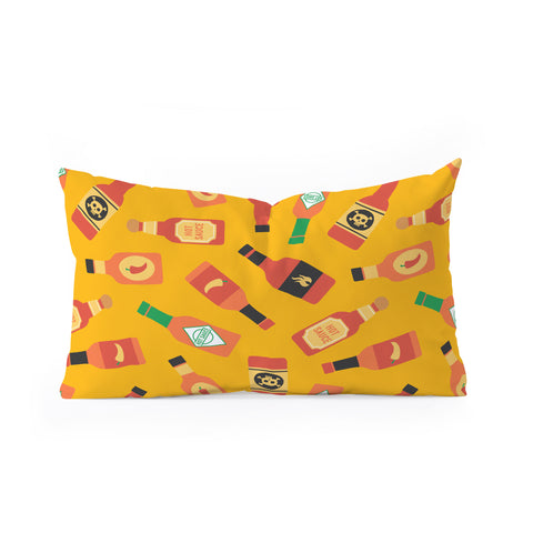 Little Arrow Design Co hot sauce bottles on yellow Oblong Throw Pillow