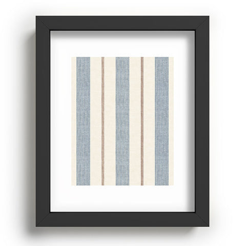 Little Arrow Design Co ivy stripes cream and blue Recessed Framing Rectangle