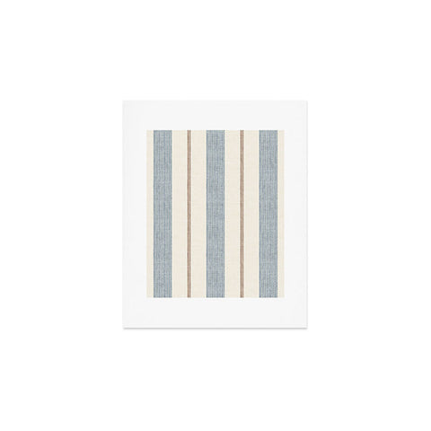 Little Arrow Design Co ivy stripes cream and blue Art Print