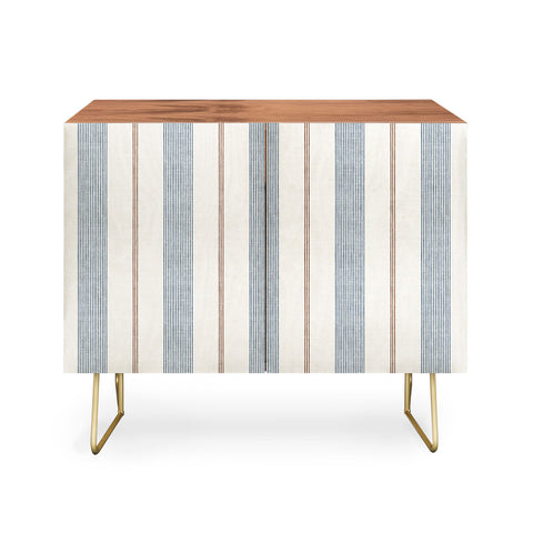 Little Arrow Design Co ivy stripes cream and blue Credenza