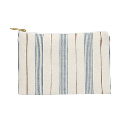 Little Arrow Design Co ivy stripes cream and blue Pouch