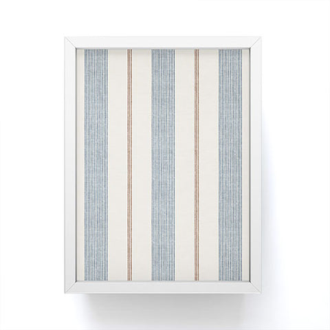Little Arrow Design Co ivy stripes cream and blue Framed Mini Art Print