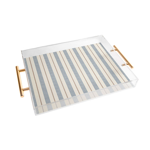 Little Arrow Design Co ivy stripes cream and blue Acrylic Tray