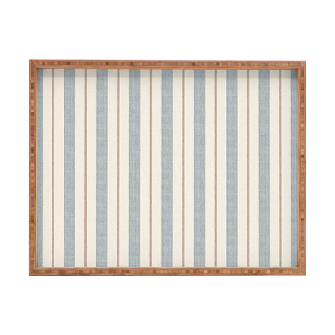 Little Arrow Design Co ivy stripes cream and blue Rectangular Tray