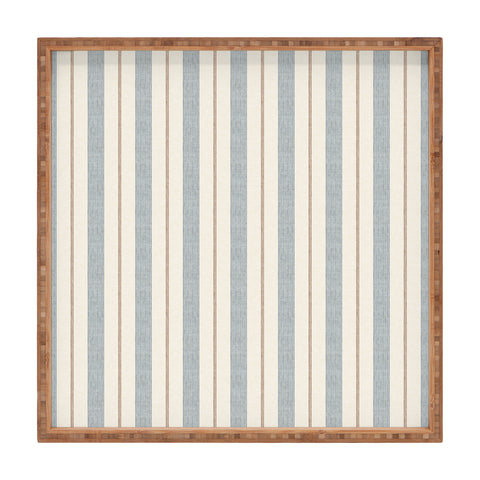 Little Arrow Design Co ivy stripes cream and blue Square Tray