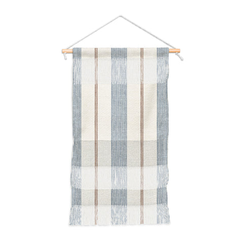 Little Arrow Design Co ivy stripes cream and blue Wall Hanging Portrait