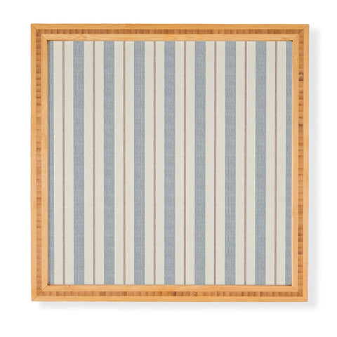 Little Arrow Design Co ivy stripes cream and blue Framed Wall Art