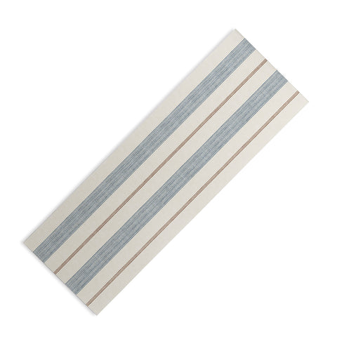 Little Arrow Design Co ivy stripes cream and blue Yoga Mat