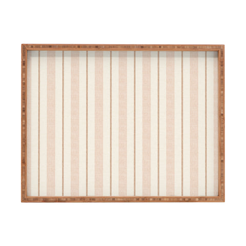 Little Arrow Design Co ivy stripes cream and blush Rectangular Tray