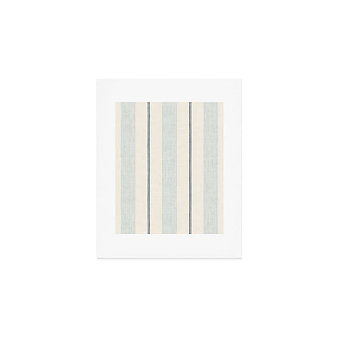 Little Arrow Design Co ivy stripes cream dusty blue Art Print
