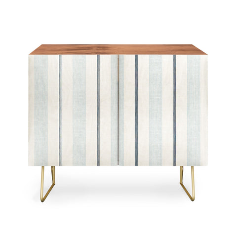 Little Arrow Design Co ivy stripes cream dusty blue Credenza