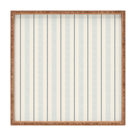 Little Arrow Design Co ivy stripes cream dusty blue Square Tray