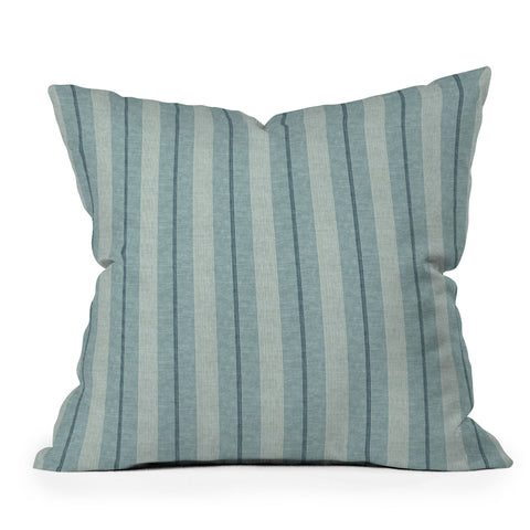Little Arrow Design Co ivy stripes dusty blue Outdoor Throw Pillow