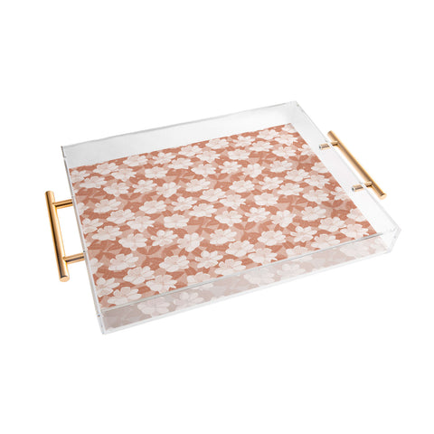 Little Arrow Design Co magnolia flower terracotta Acrylic Tray