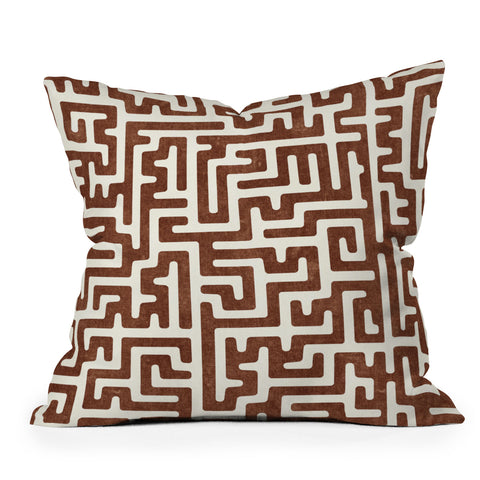 Little Arrow Design Co maze in brandywine Outdoor Throw Pillow