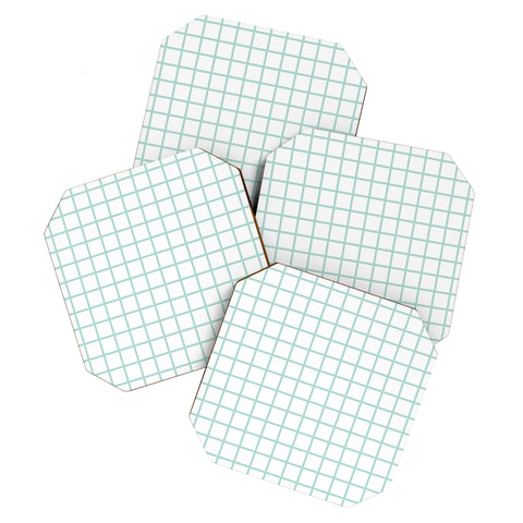 Little Arrow Design Co mint grid Coaster Set