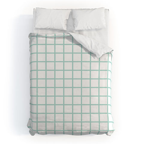 Little Arrow Design Co mint grid Duvet Cover