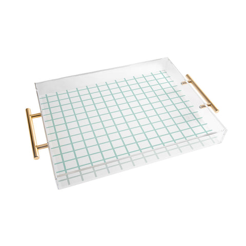 Little Arrow Design Co mint grid Acrylic Tray