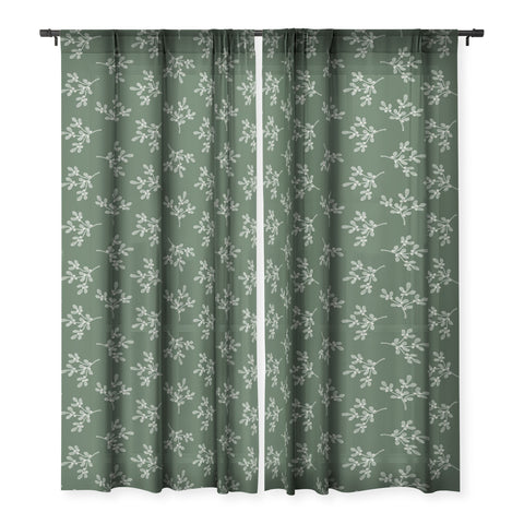 Little Arrow Design Co mistletoe dark green Sheer Non Repeat
