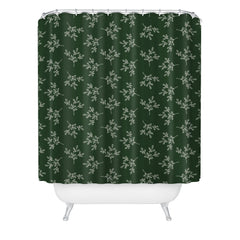 Little Arrow Design Co mistletoe dark green Shower Curtain