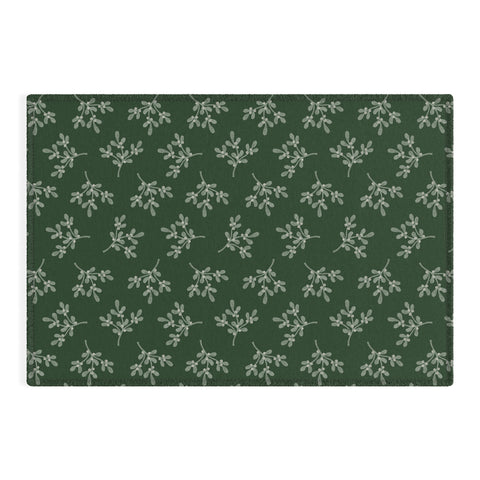 Little Arrow Design Co mistletoe dark green Outdoor Rug