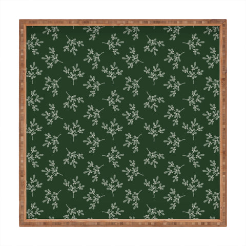Little Arrow Design Co mistletoe dark green Square Tray