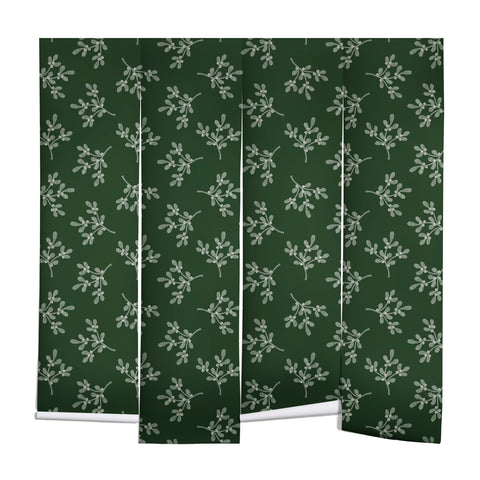 Little Arrow Design Co mistletoe dark green Wall Mural