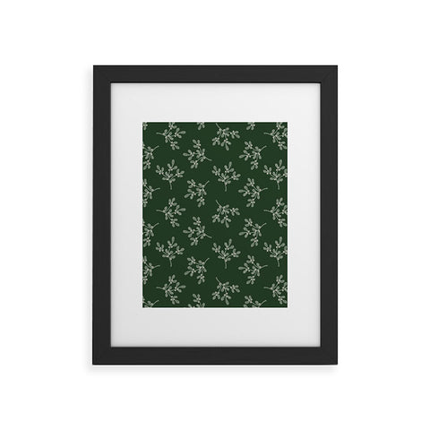 Little Arrow Design Co mistletoe dark green Framed Art Print