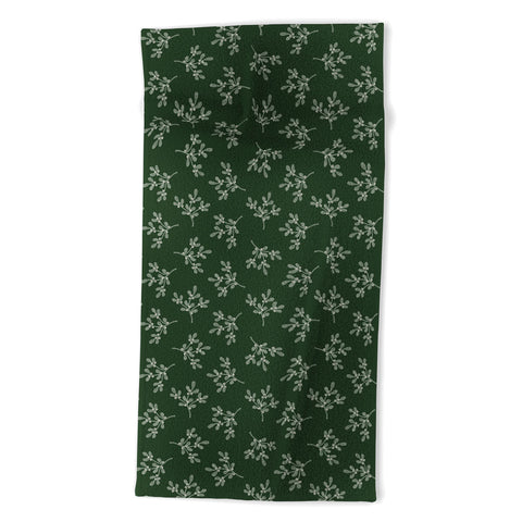 Little Arrow Design Co mistletoe dark green Beach Towel