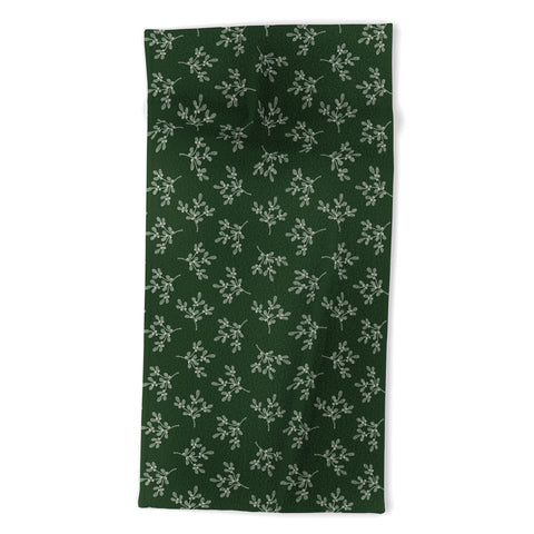 Little Arrow Design Co mistletoe dark green Beach Towel