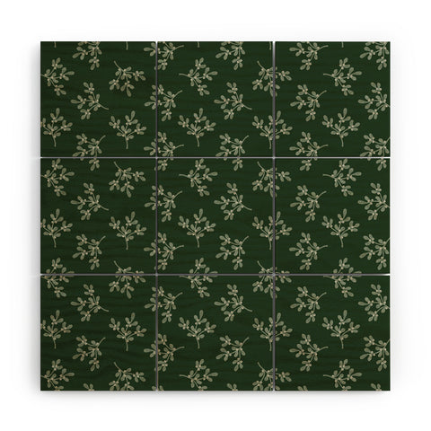 Little Arrow Design Co mistletoe dark green Wood Wall Mural