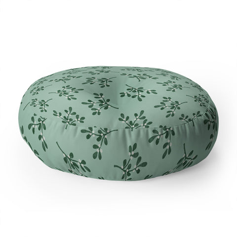 Little Arrow Design Co mistletoe mint Floor Pillow Round