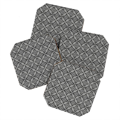 Little Arrow Design Co modern moroccan in charcoal Coaster Set
