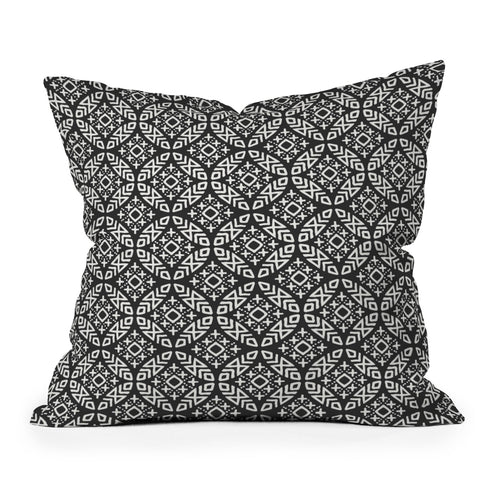 Little Arrow Design Co modern moroccan in charcoal Outdoor Throw Pillow