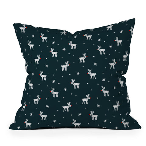 Little Arrow Design Co modern rudolph Outdoor Throw Pillow