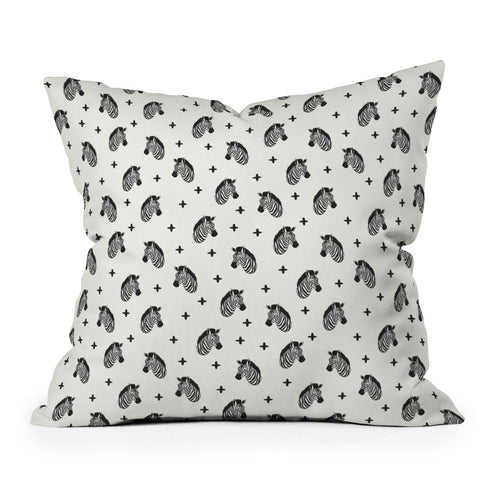 Little Arrow Design Co modern zebras Outdoor Throw Pillow
