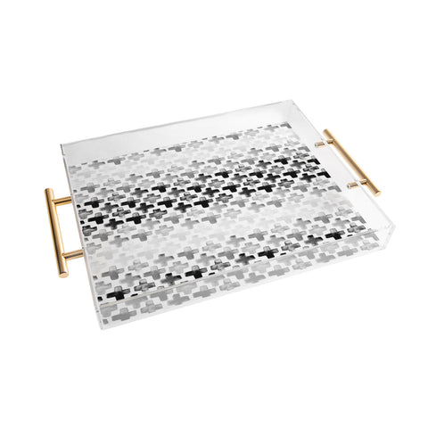 Little Arrow Design Co monochrome watercolor cross Acrylic Tray