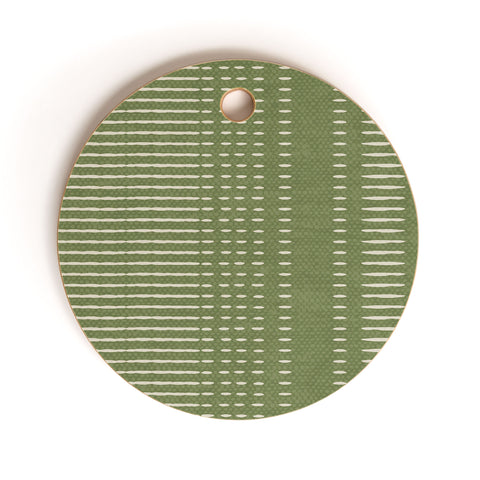 Little Arrow Design Co morse stripe avocado Cutting Board Round