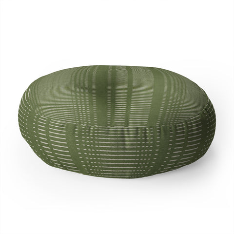 Little Arrow Design Co morse stripe avocado Floor Pillow Round