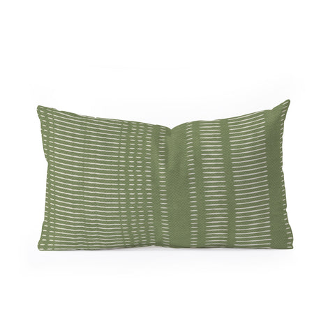 Little Arrow Design Co morse stripe avocado Oblong Throw Pillow
