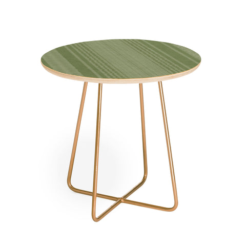 Little Arrow Design Co morse stripe avocado Round Side Table