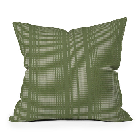 Little Arrow Design Co morse stripe avocado Throw Pillow