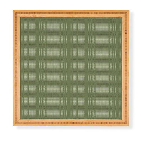 Little Arrow Design Co morse stripe avocado Framed Wall Art