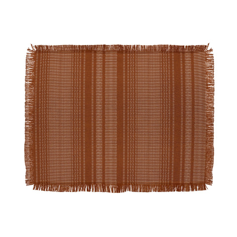 Little Arrow Design Co morse stripe cinnamon Throw Blanket