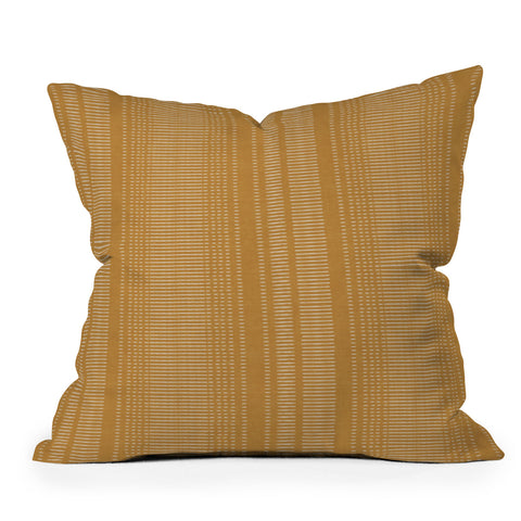 Little Arrow Design Co morse stripe ochre Throw Pillow
