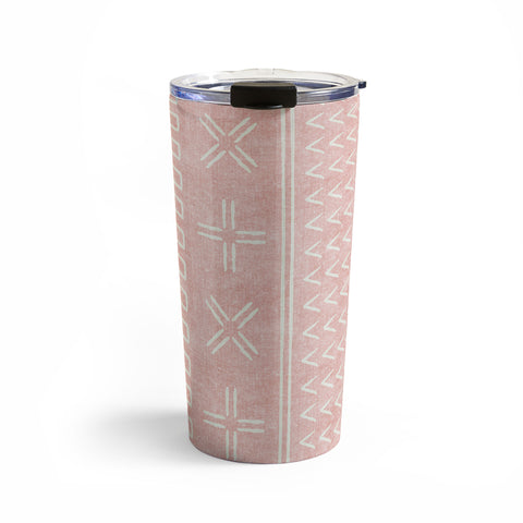 Little Arrow Design Co mud cloth arrow cross pink Travel Mug