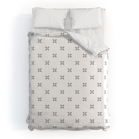Little Arrow Design Co mud cloth cross black Duvet Cover