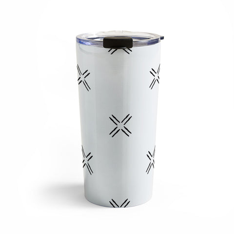 Little Arrow Design Co mud cloth cross black Travel Mug