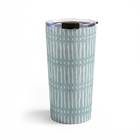 Little Arrow Design Co mud cloth dash dusty blue Travel Mug